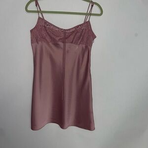 Elegant Mauve Satin Slip Dress